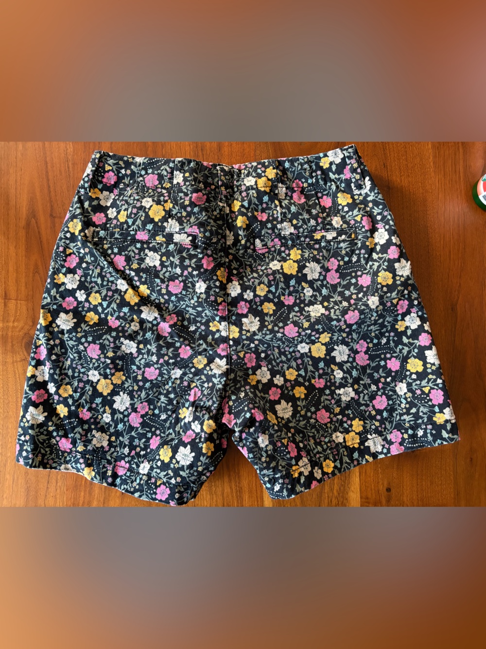 Lee Floral Shorts in Black with Pink & Yellow Flowers